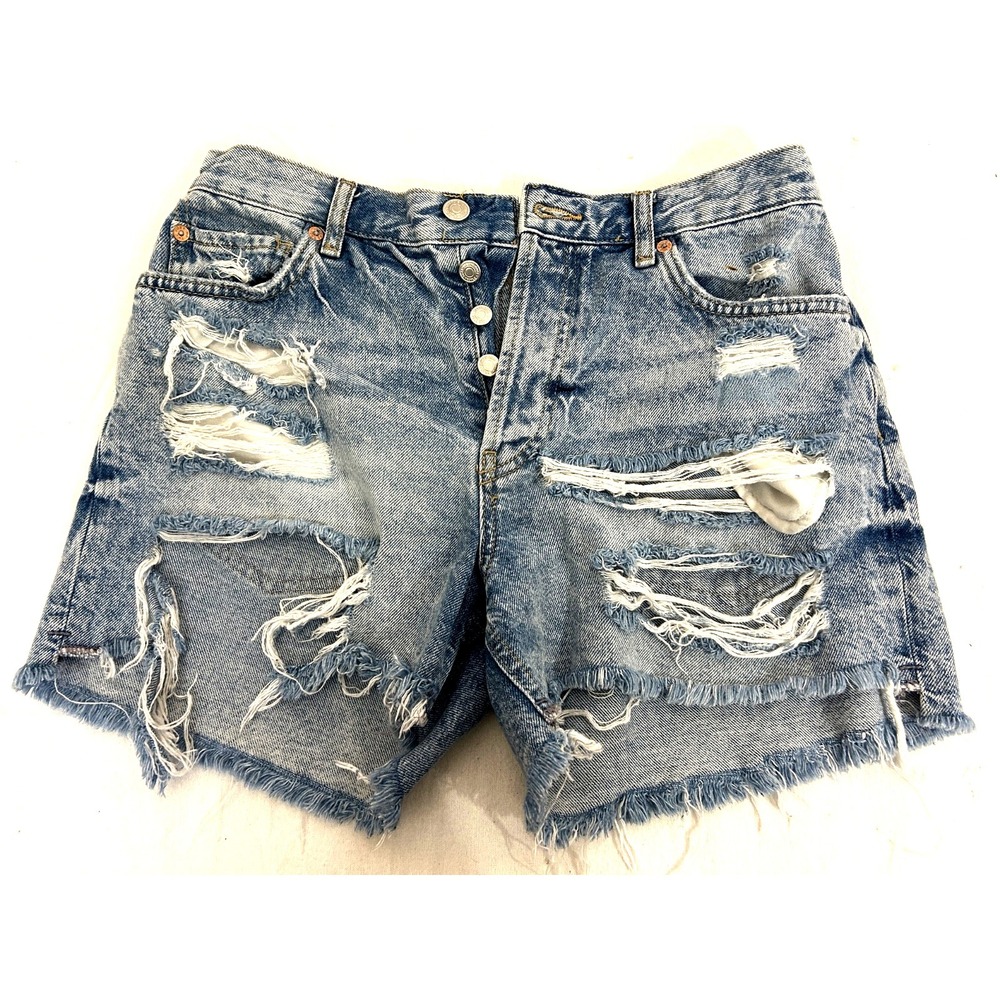 Free People We The Free Maggie Jean Shorts Womens 27 Denim Cut Off Distressed